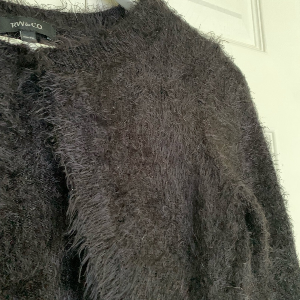 RW&CO. Women's black Fuzzy bolero